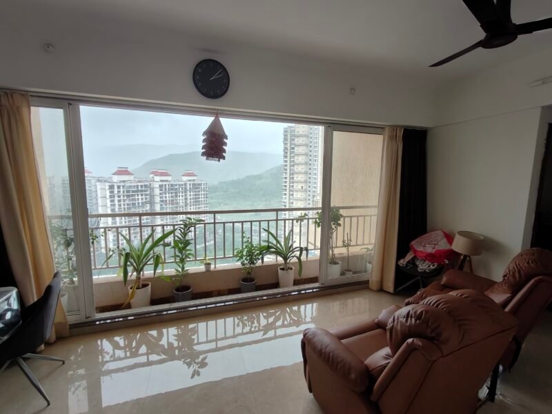 2 Rooms in a 3bhk flat with a view of the Kharghar hills