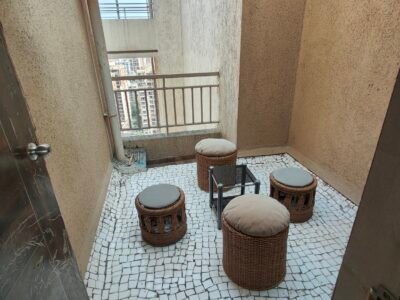 2 Rooms in a 3bhk flat with a view of the Kharghar hills