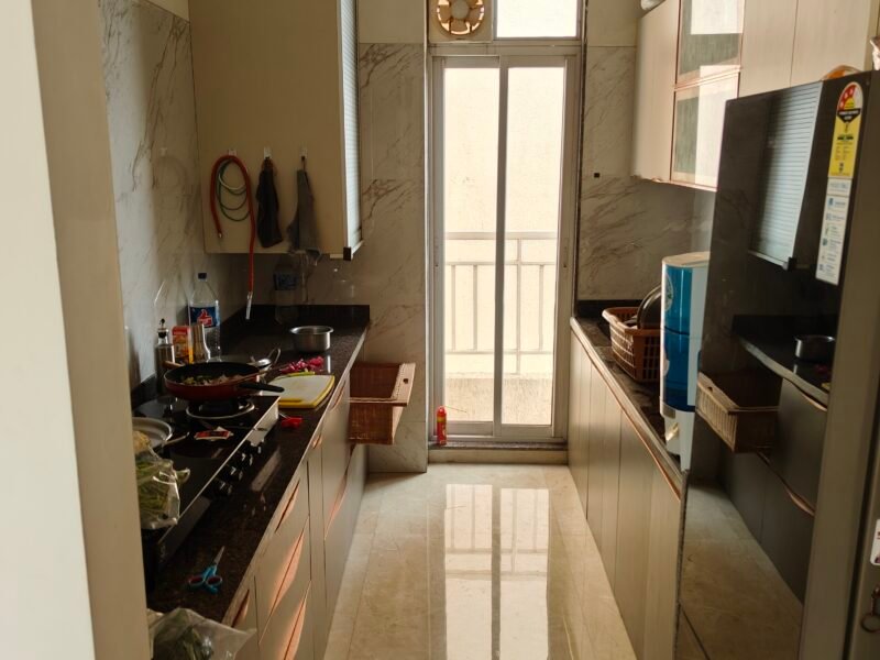 2 Rooms in a 3bhk flat with a view of the Kharghar hills